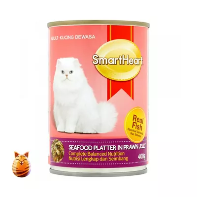 SmartHeart Adult Cat Canned Food Seafood Platter in Prawn Jelly 