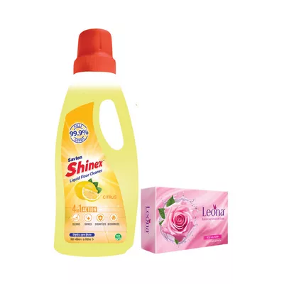 Savlon Shinex Liquid Floor Cleaner Citrus (Free Leona Soap 100 gm) 