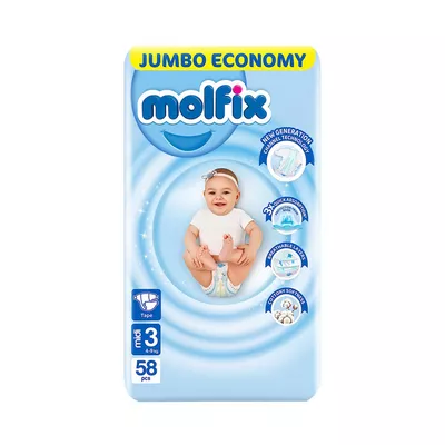 Molfix Baby Diaper (Jumbo Economy) Belt 3 Midi 4-9 kg 